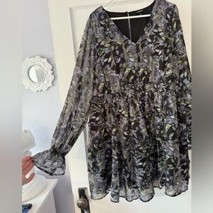 Torrid Black Floral Mini Dress